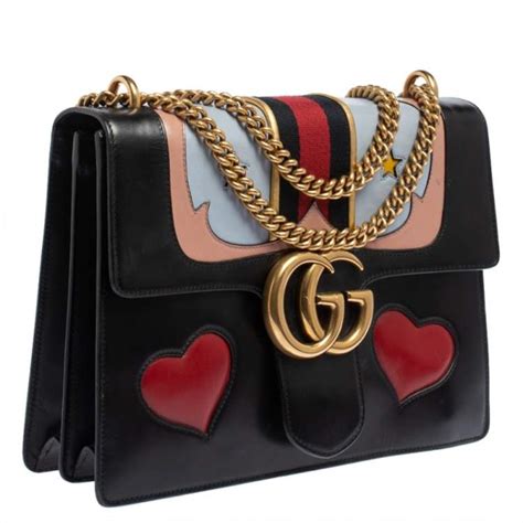 black gucci purse with a heart|authentic gucci marmont small bag.